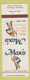 Matchbook Cover - Max's Glendale CA Sports Bar