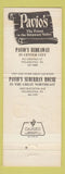 Matchbook Cover - Pavio's Restaurant Philadelphia PA