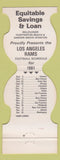 Matchbook Cover Los Angeles Rams Football 1981 Savings Loan Huntington Beach CA