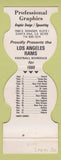 Matchbook Cover - Los Angeles Rams Football Pro Graphics Santa Ana CA 1980
