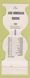 Matchbook Cover - Los Angeles Rams Football 1981