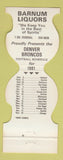 Matchbook Cover - Denver Broncos Football 1981 Barnum Liquors Denver Colorado