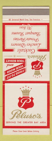 Matchbook Cover - Peluso's Restaurant San Francisco Oakland CA