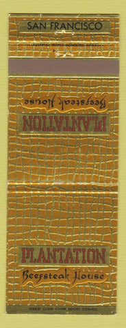 Matchbook Cover - Plantation Beef Steak House San Francisco CA
