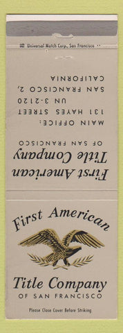 Matchbook Cover - First American Title Company San Francisco cCA