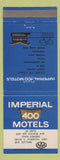 Matchbook Cover - Imperial 400 Motels State College PA