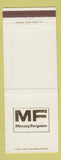 Matchbook Cover - Massey Ferguson Tractors Livonia MI
