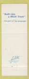 Matchbook Cover - Mack Trucks Carroll Huntington WV