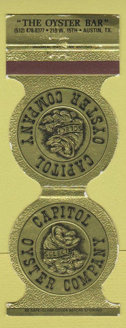 Matchbook Cover - Oyster Bar Capitol Oyster Austin TX