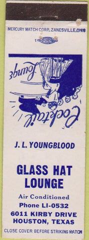 Matchbook Cover - Glass Hat Lounge Hosuton TX girlie