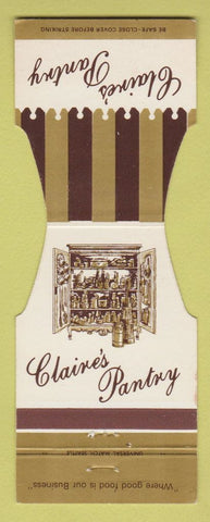 Matchbook Cover - Claire's Pantry Edmonds WA