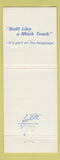 Matchbook Cover - Mack Trucks Fort Worth TX
