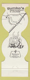 Matchbook Cover - Gumbo's Restaurant Houston TX