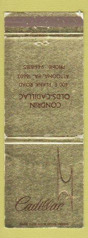 Matchbook Cover - Condrin Oldsmobile Cadillac Altoona PA WEAR