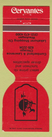 Matchbook Cover - Cervantes Restaurant Chicago Waukegan IL