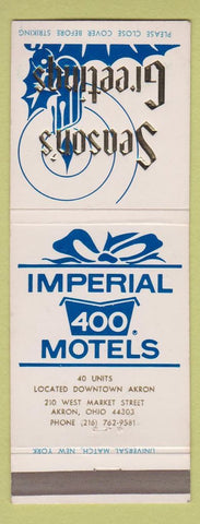 Matchbook Cover - Imperial 400 Motel Akron OH Christmas