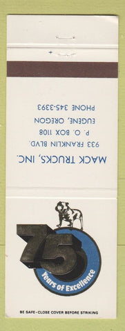 Matchbook Cover - Mack Trucks 75th Anniversary Eugene OR