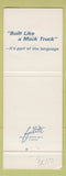 Matchbook Cover - Mack Trucks 75th Anniversary Eugene OR