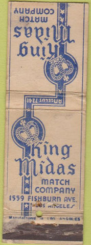 Matchbook Cover - King Midas Match Co Los Angeles CA WORN