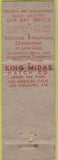 Matchbook Cover - King Midas Match Co Los Angeles CA WORN