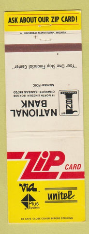 Matchbook Cover - National Bank Chanute KS Zip Card