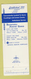Matchbook Cover - Burmeister Funeral Homes Cleveland OH
