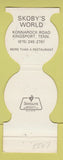 Matchbook Cover - Skoby's World Kingsport TN restaurant