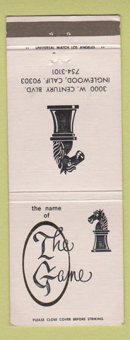 Matchbook Cover - Name of the Game Restaurant Inglewood CA