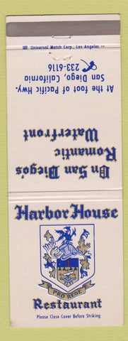 Matchbook Cover - Harbor House Restaurant San Diego CA