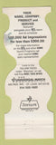 Matchbook Cover - Houston Oilers Football Universal Match WEAR