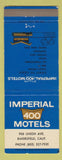 Matchbook Cover - Imperial 400 Motel Bakersfield CA