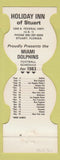 Matchbook Cover - Miami Dolphins Football 1983 Holiday Inn Stuart FL