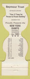 Matchbook Cover - New York Giants Football 1982 Seymour Trust Oxford
