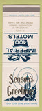 Matchbook Cover - Imperial 400 Motel Hutchinson KS Christmas