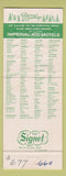 Matchbook Cover - Imperial 400 Motel Hutchinson KS Christmas