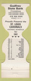 Matchbook Cover - St Louis Cardinals Football 1981 Godfrey State Bank