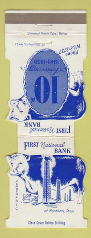 Matchbook Cover - First National Bank Monahans TX 1959 WEAR