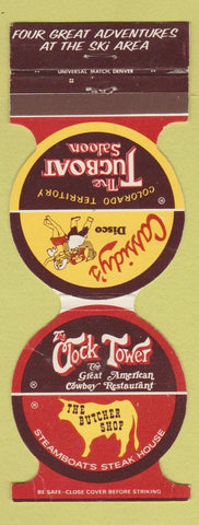 Matchbook Cover - Clock Tower Restaurant Butcher Shop Steamboat Springs Colorado