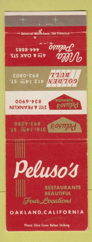 Matchbook Cover - Peluso's Restaurants Oakland CA WEAR