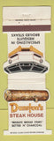 Matchbook Cover - Dunston's Steak House  Euless TX Lebanon OK Dallas TX