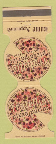 Matchbook Cover - Fratellis Pizza Parlor Denver Colorado