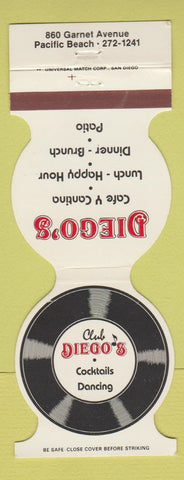 Matchbook Cover - Club Diego's Pacific Beach CA