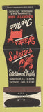 Matchbook Cover - Lobsters Steaks Top Hat Windsor ON Detroit MI WEAR