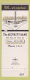 Matchbook Cover - Security Bank Huntington WV