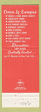 Matchbook Cover - Town & Campus Lounge Union NJ