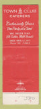 Matchbook Cover - Town Club Catering Great Neck LI NY WEAR