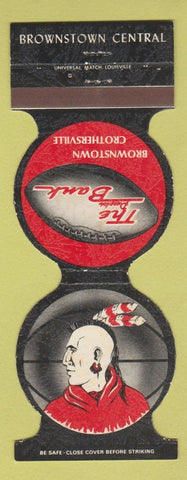 Matchbook Cover - The Bank Brownstown Crothersville IN Central Braves