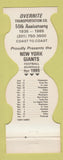 Matchbook Cover - New York Giants Football 1985 Overnite Trucking