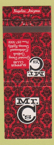 Matchbook Cover - Mr C's Supper Club Nogales AZ