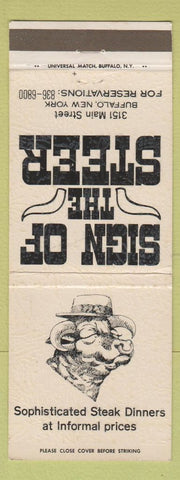Matchbook Cover - Sign of the Steer Buffalo NY